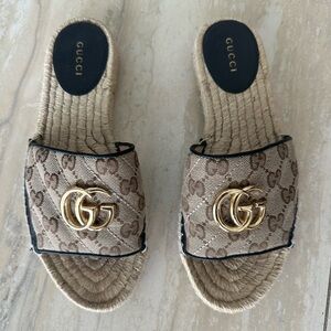 Pilar Original GG Canvas Espadrille Slide Sandal (Women)